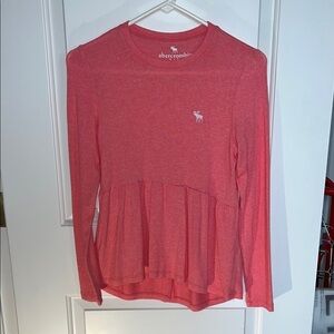Abercrombie Kids Pink Long Sleeve Peplum Sweater